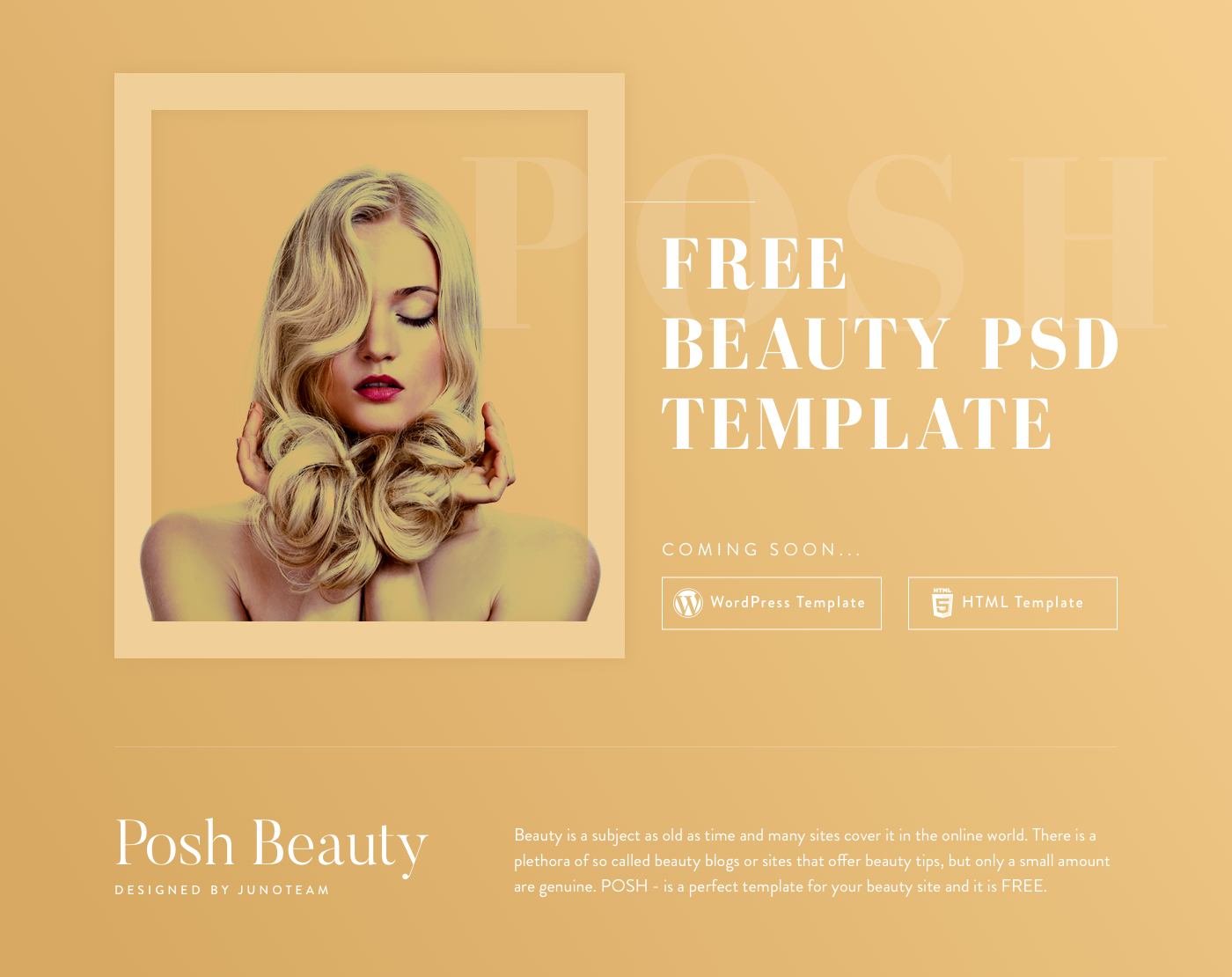 posh psd free freebie template Web Layout HTML wordpress beauty