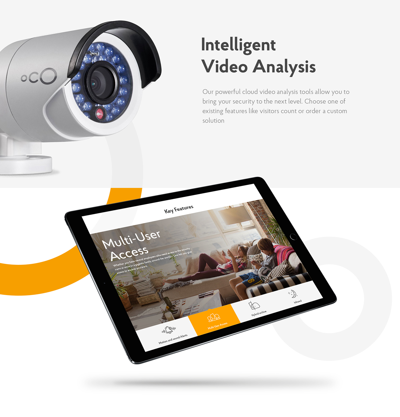 Web design site CAM camera oco pro orange