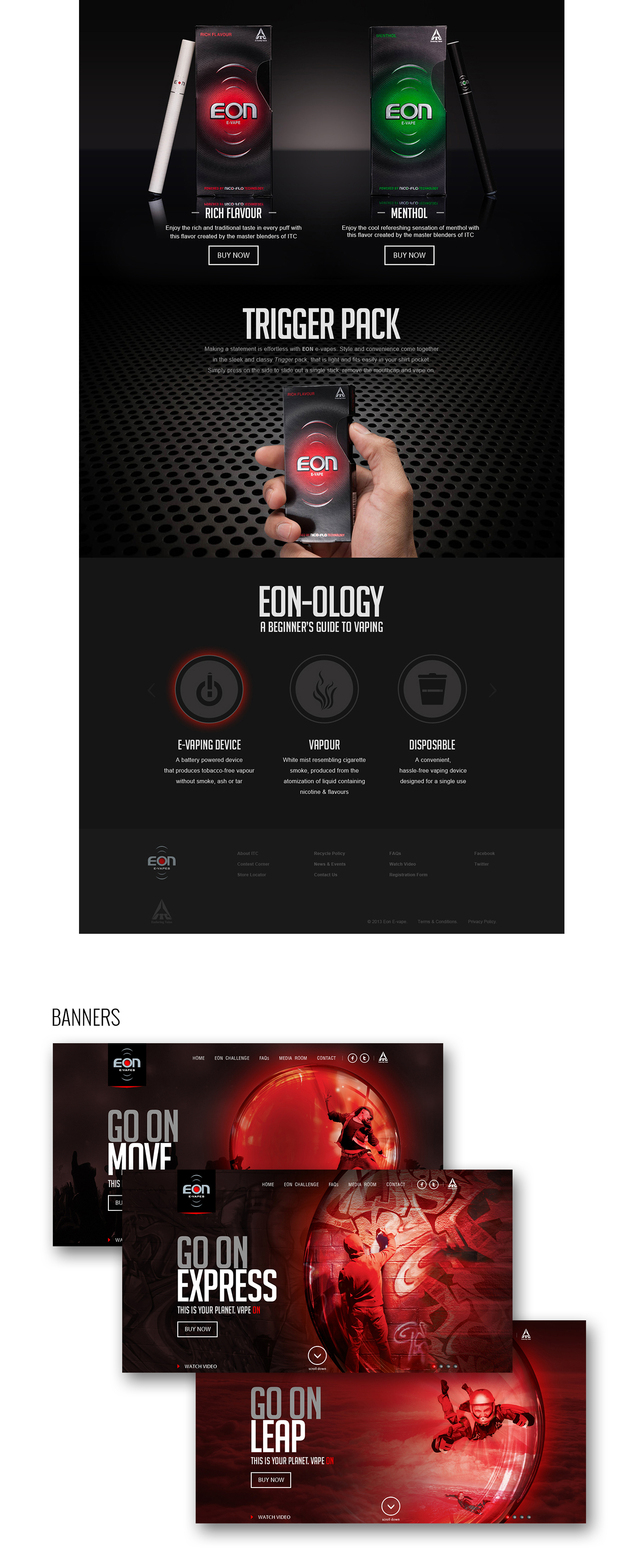 Website posts weblayout ui design Responsive ITC eon E Cigs cigaratte  banners