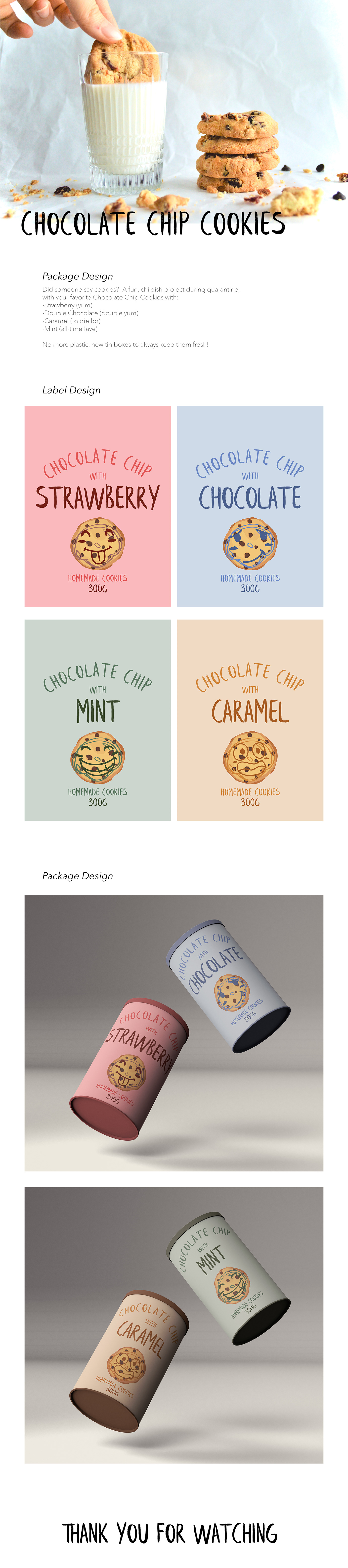 cookies graphic design  Graphic Designer label design package design  Packaging chocolatechip