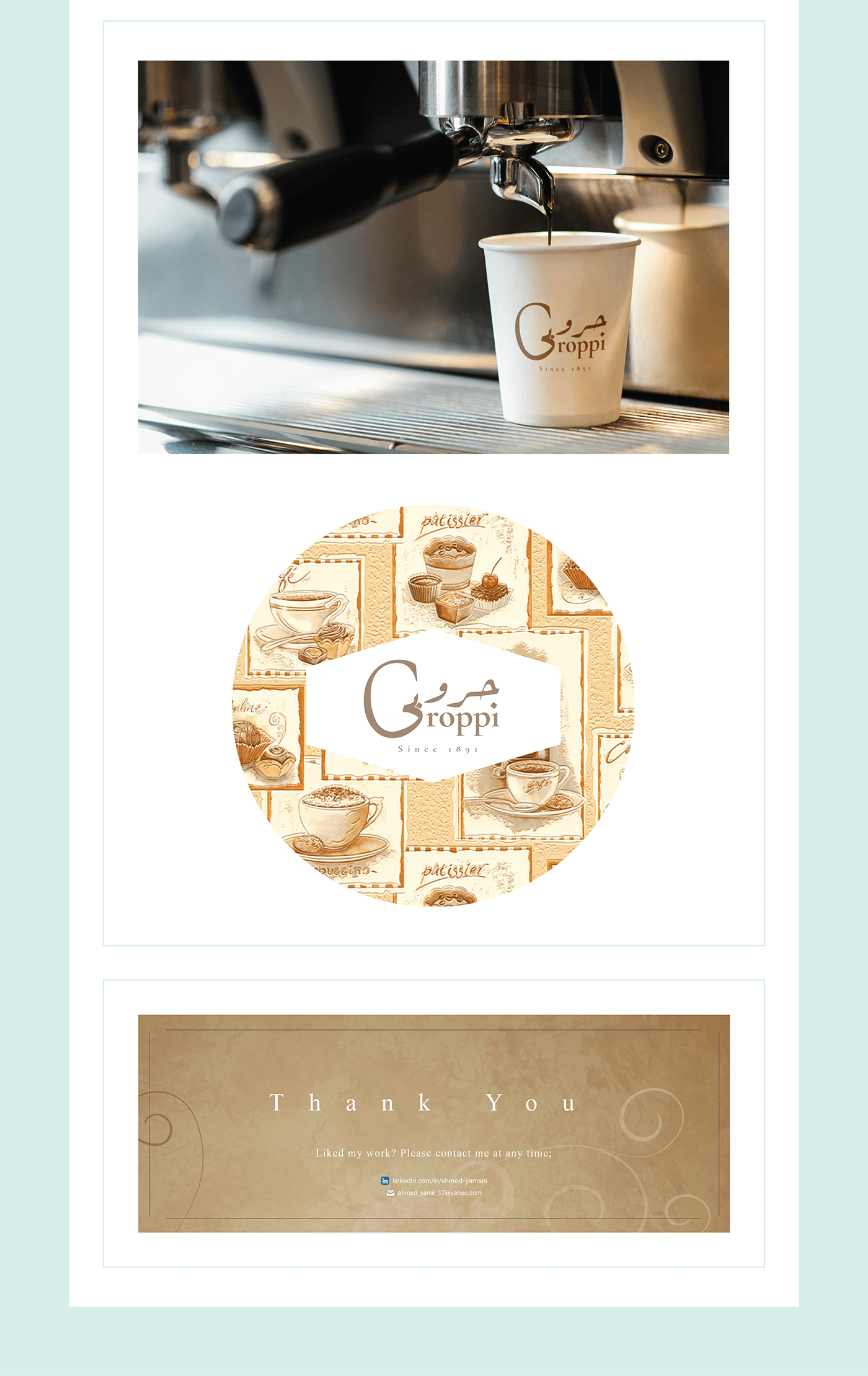 branding  groppi groppi caffe logo logo cafe logo caffe Logo Design Logo redesign redesign cafe