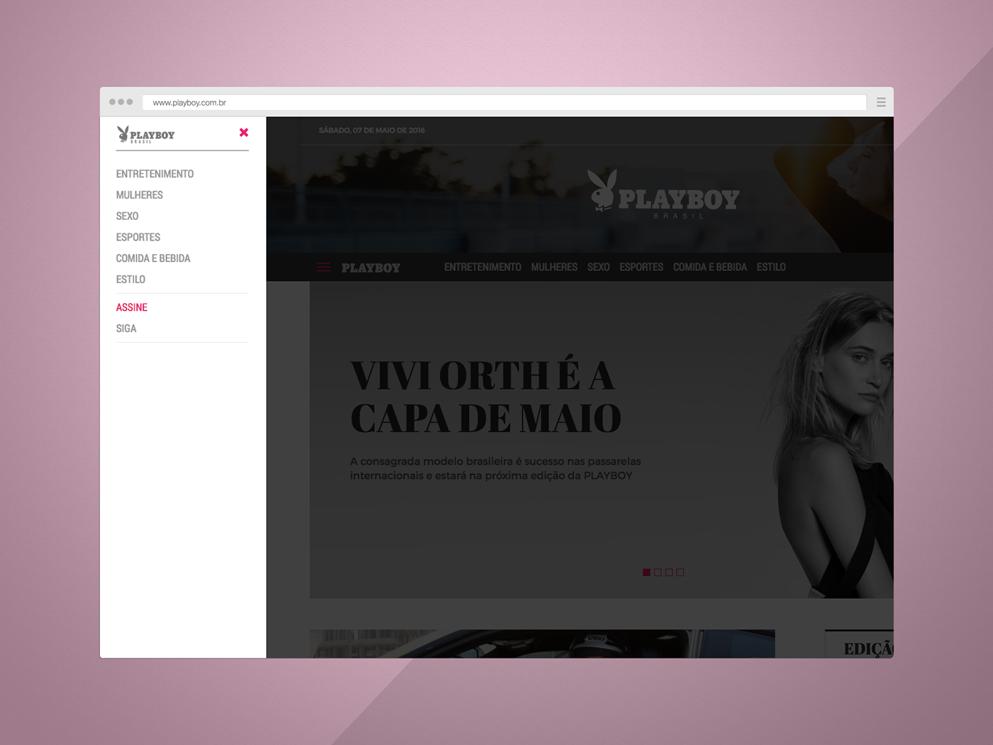 Webdesign design UI ux user experience playboy Brazil Brasil PixCode Web Website Responsive magazine user interface