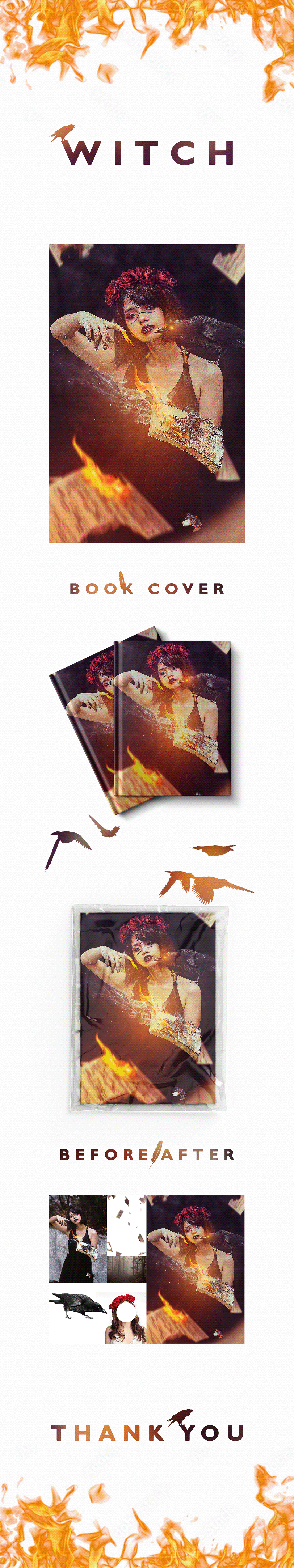 witch Magic   fantasy raven Halloween photoshop visual design photomanipulation manipulation photo editing