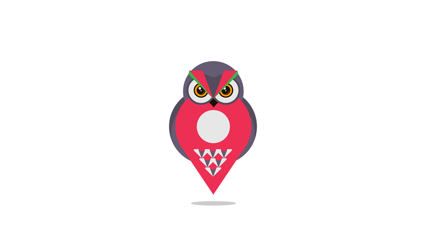 owl animated logo Insight bird pin