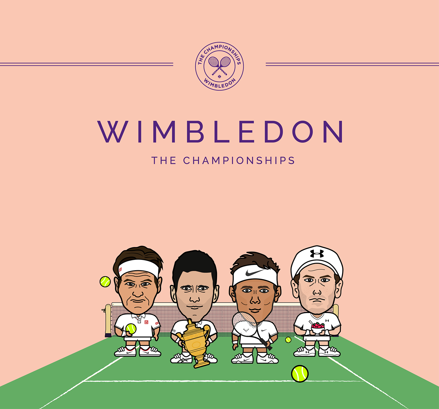 wimbledon championships tennis Centre Court Nadal djokovic murray federer tennis ball Miniature