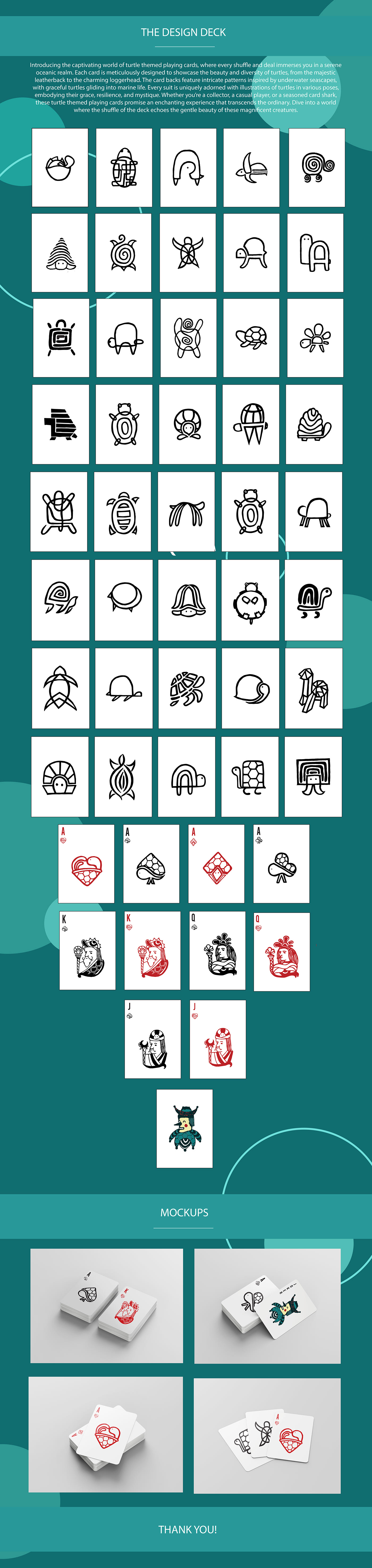 design Playing Cards Cards design graphic design  Turtle designing