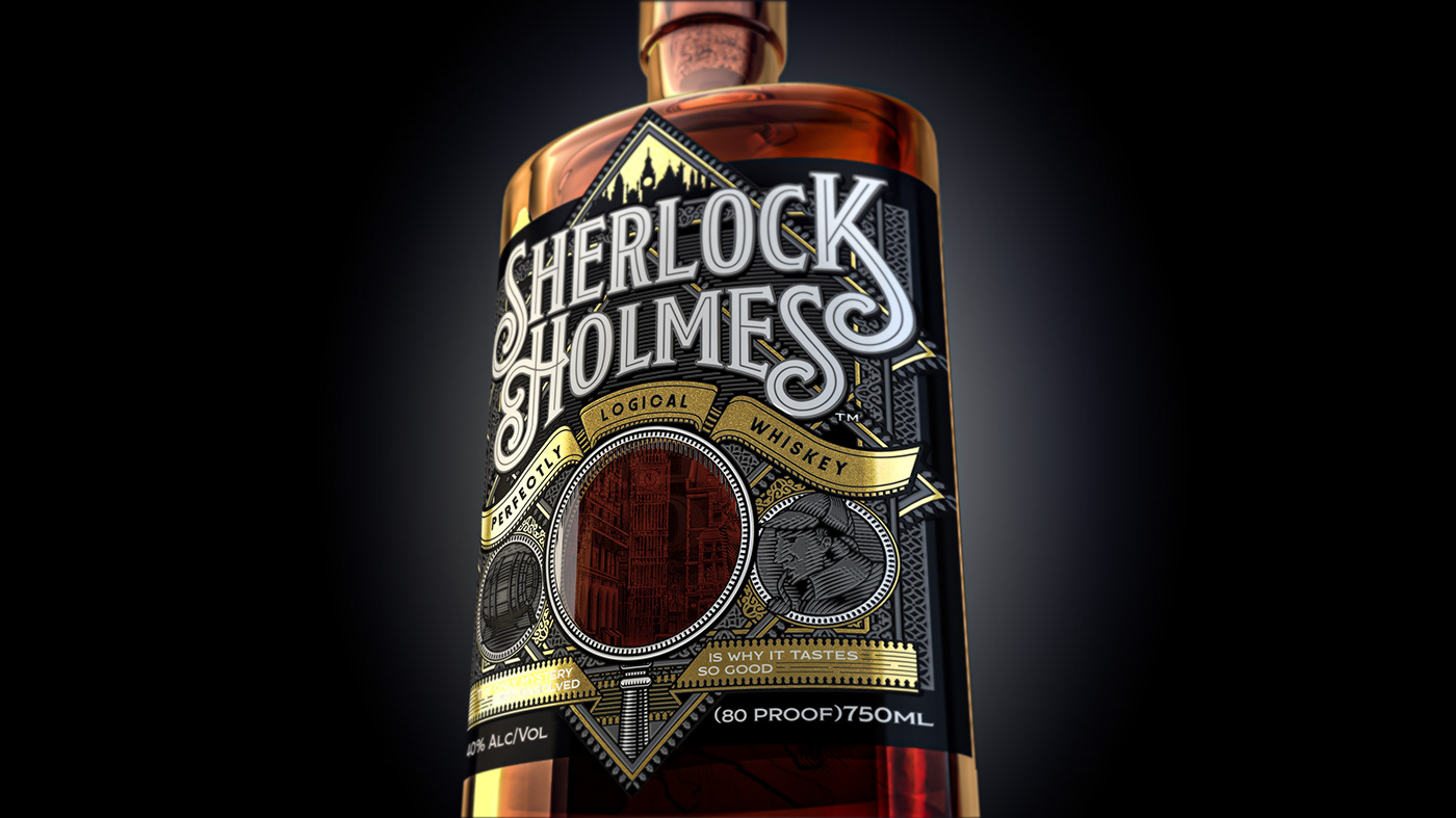 alcohol engraving ILLUSTRATION  Label label design Packaging spirit typography   vector Whiskey