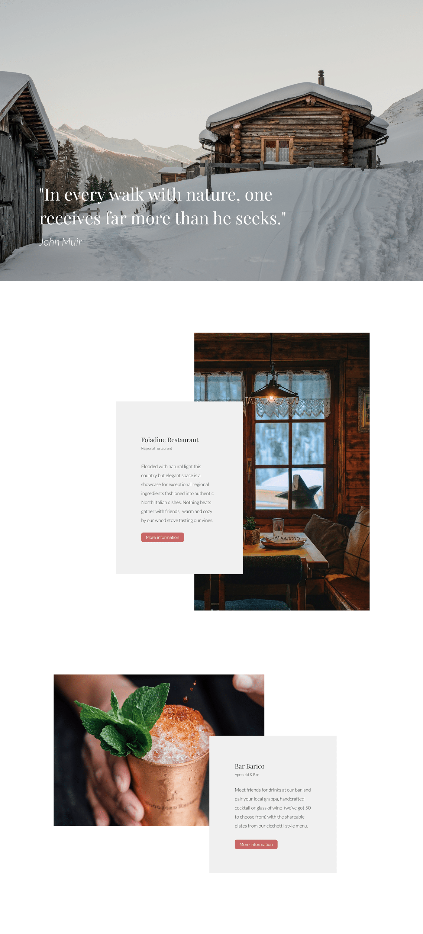 Website prototype UI hotel