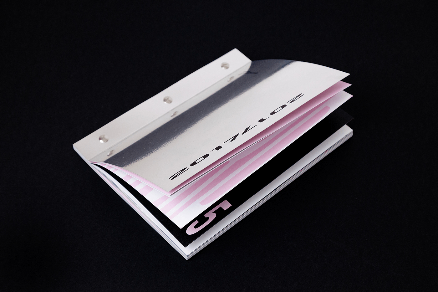report book ANNUAL editorial print silkscreen pink print design  mirror reflection
