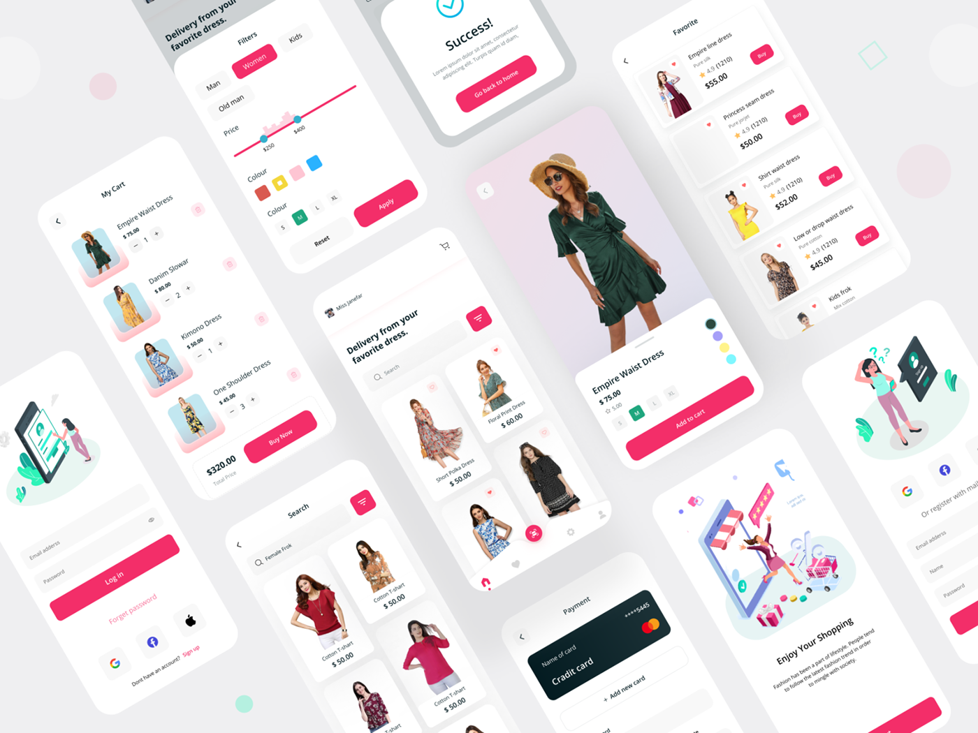Fashion App Design fashion brand mobile app design Mobile UI online store ui kit clothe shopping app E-commerce Design e-commerce mobile app e-commerce shop