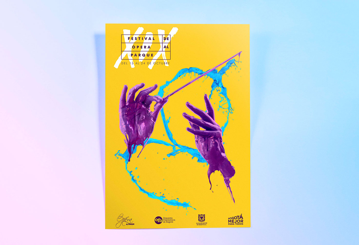 festival opera Park poster design hands brushwork philharmonic orchestra