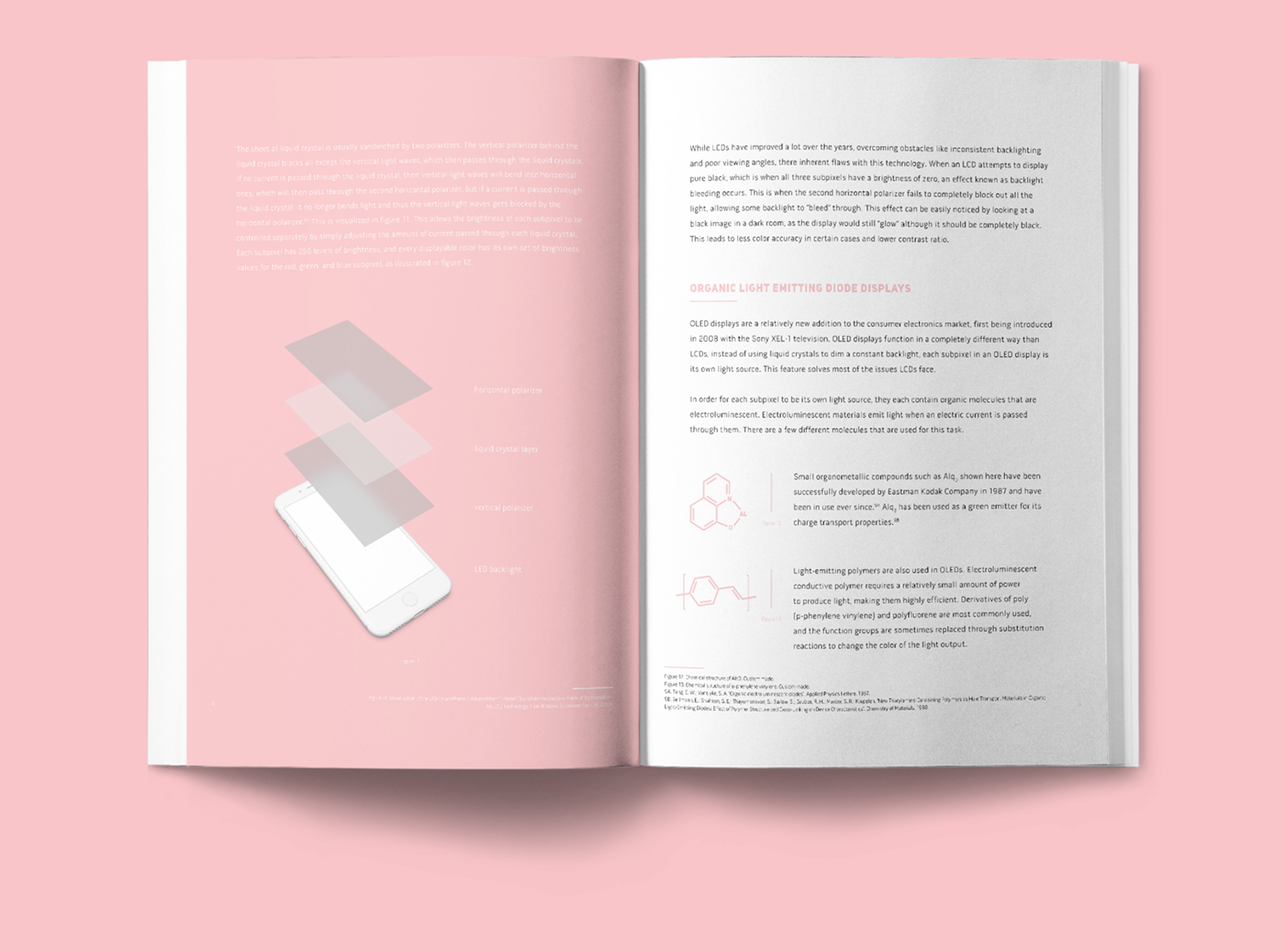 Adobe Portfolio Research Paper print design  simplistic pink Powerpoint presentation slideshow