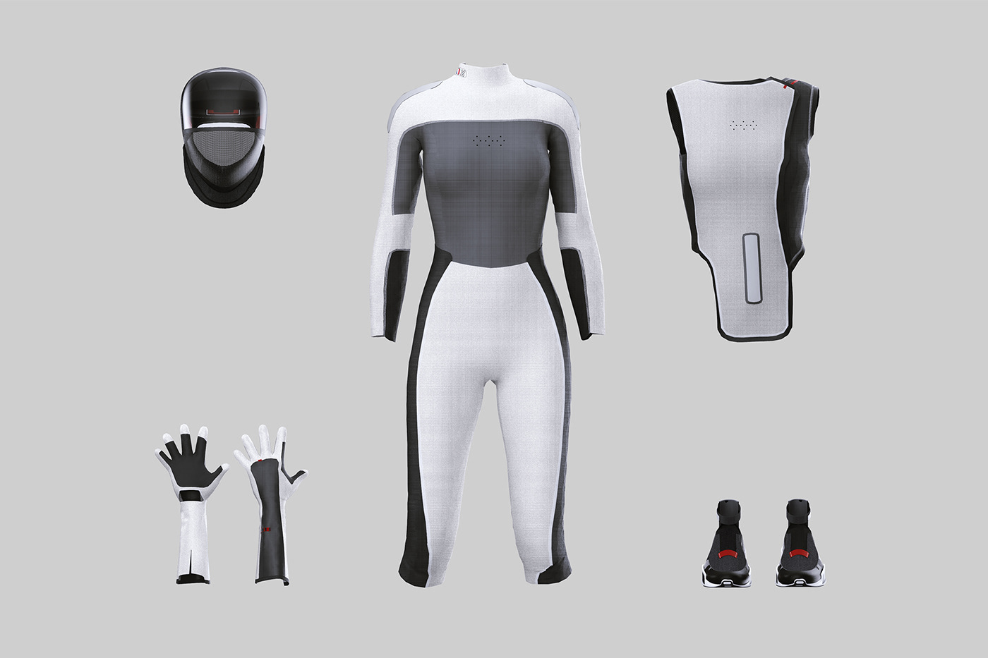 Sportswear Helmet suit sneaker shoe fencing sport Fashion  product design  marvelous designer