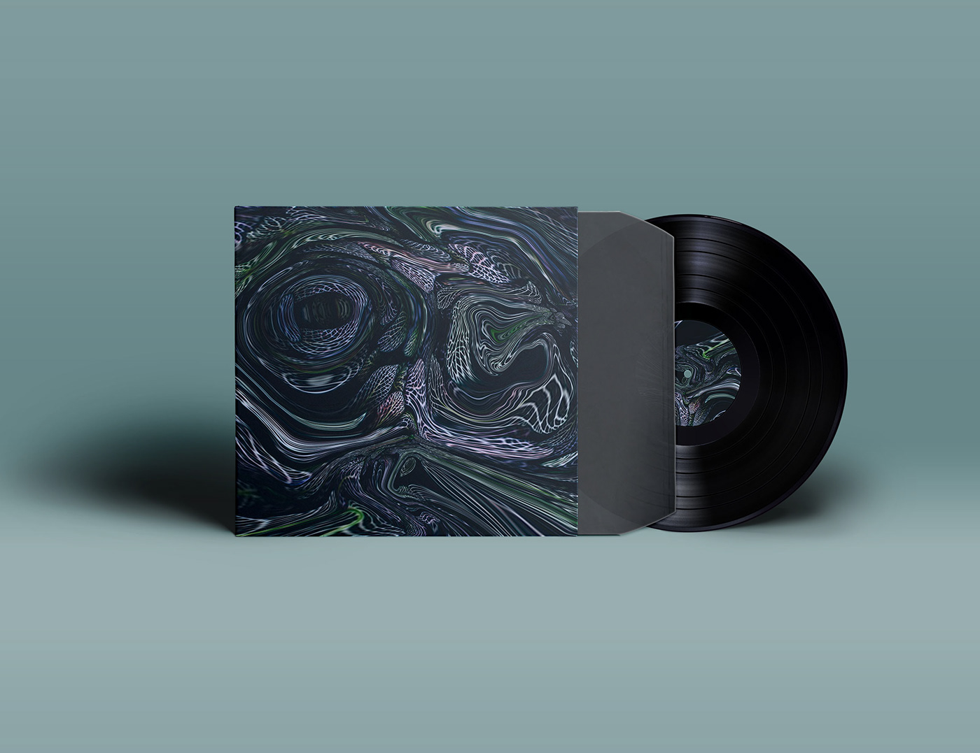 vinyl graphic design  liquify abstract composition album cover photoshop