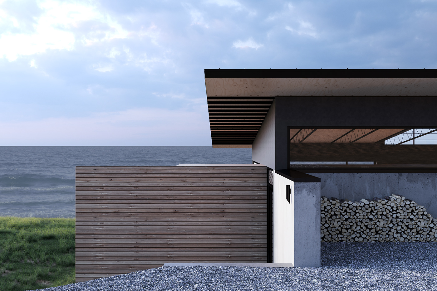 sea house architecture corona 3dsmax revit photoshop art visualization velur