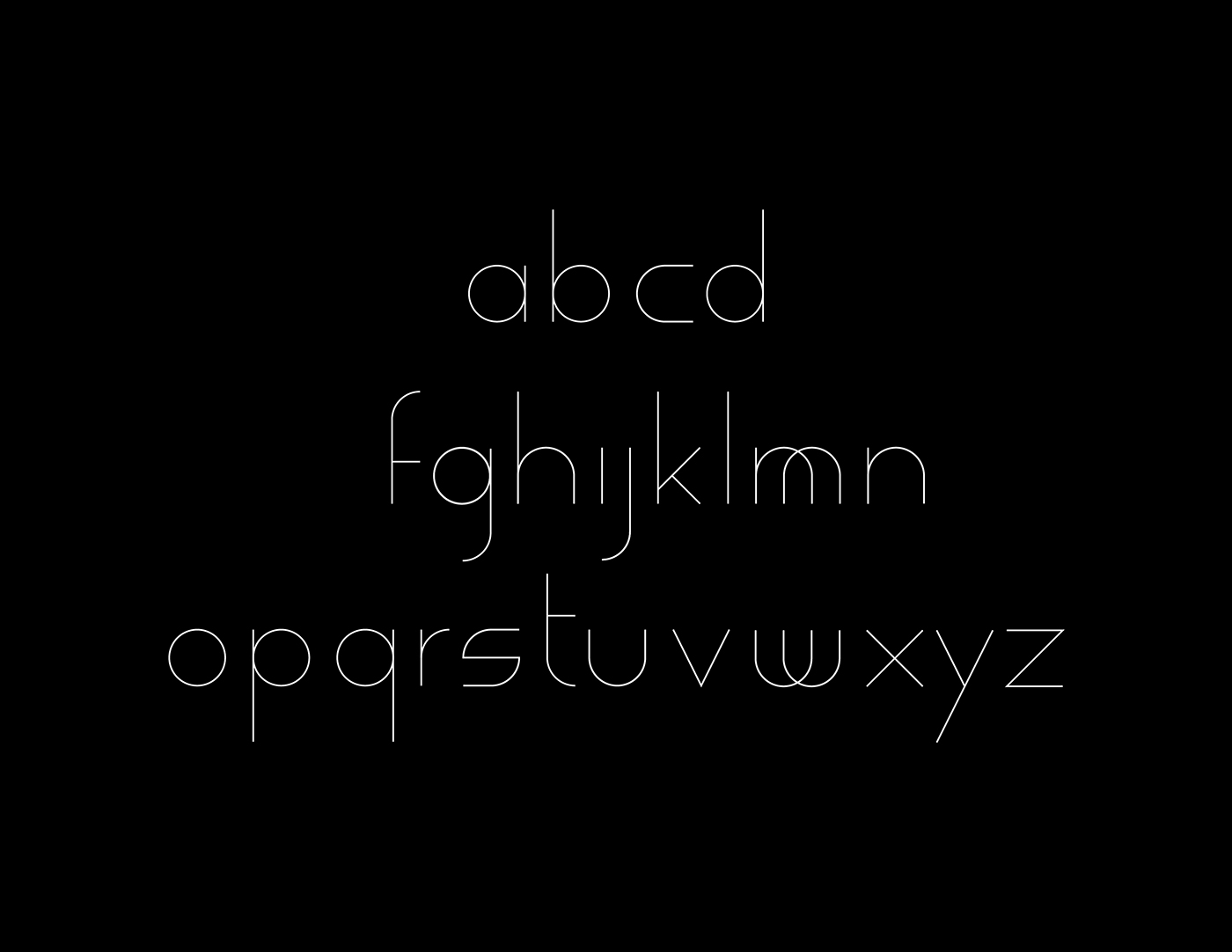 Typeface Twins shapes b&w