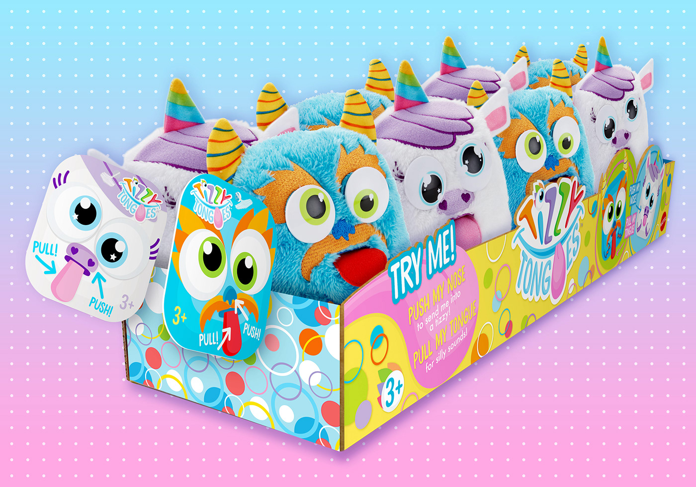 Adobe Portfolio Packaging packaging design toys monster pattern colorful Playful Fun toy packaging