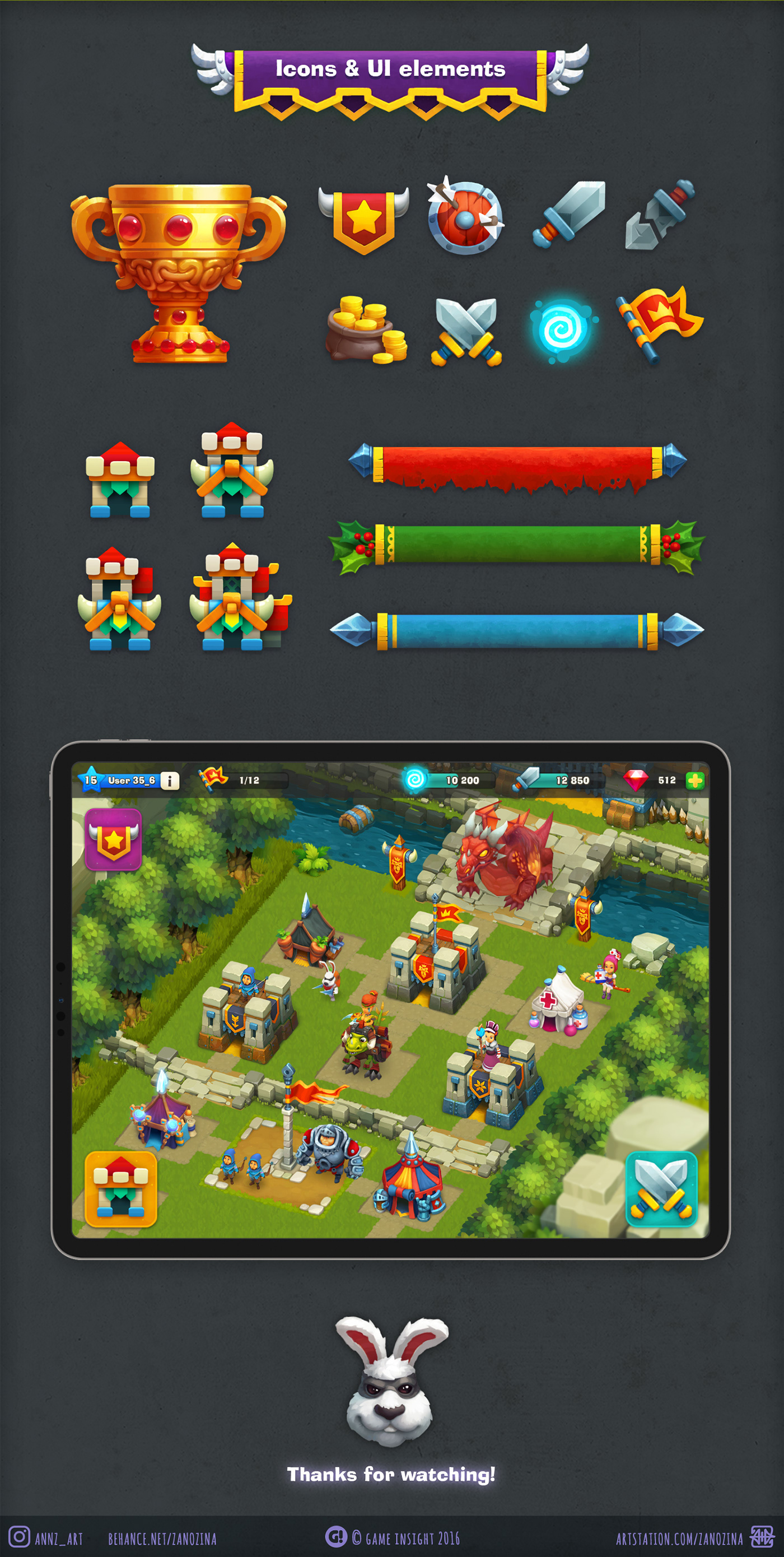 Barbarian buildings characters fantasy game icons Isometric Magic   mobile stylized