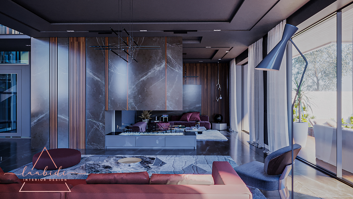 3ds max architecture concept corona renderer dark grey interior design  Marble new worldwide