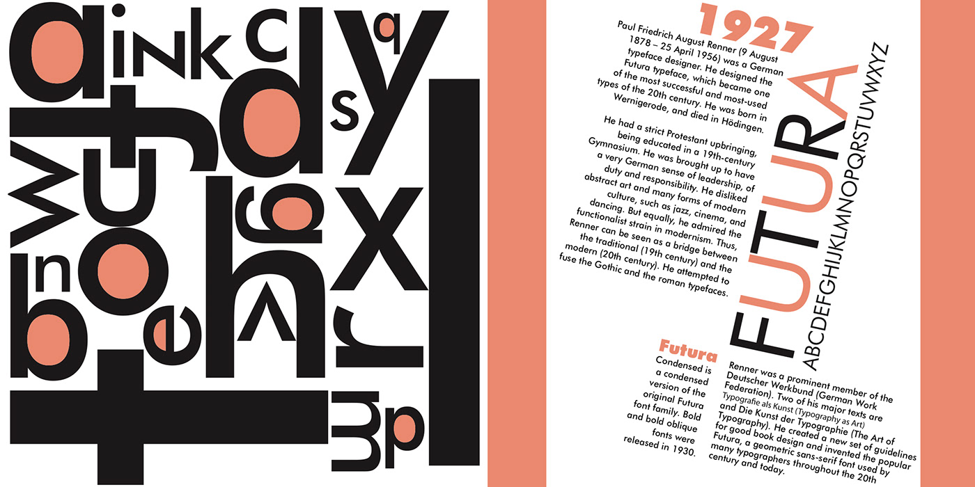 book font Futura experiment illustrations minimal pink