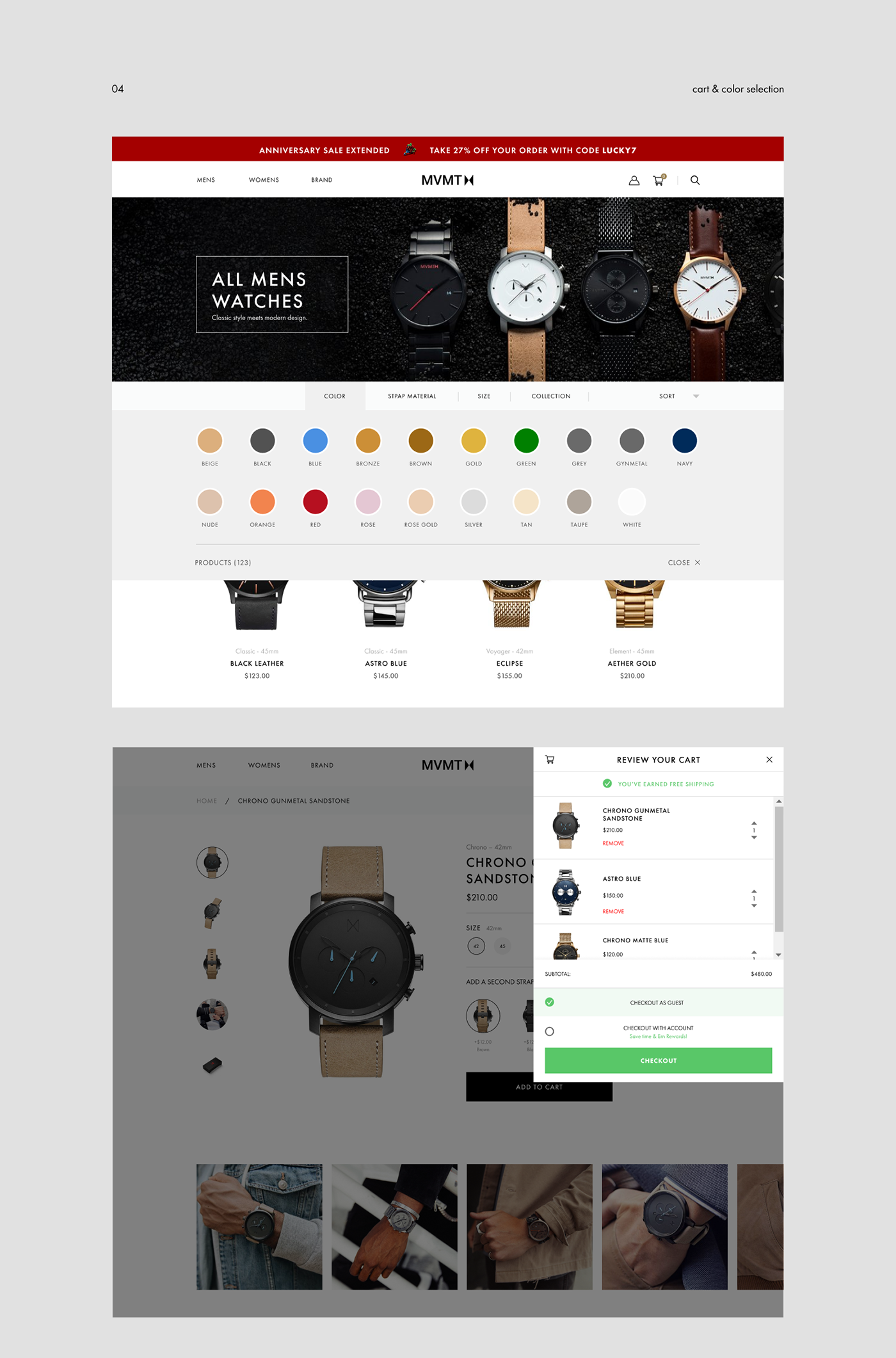 UI ux clean design e-commerce Fashion  mvmt shop store web-design