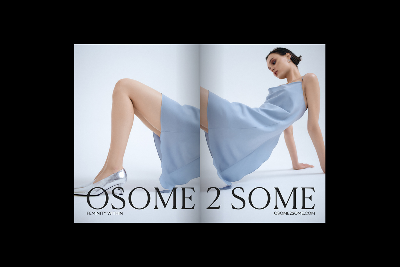 3d animation Clothing Fashion  feminine Logotype osome2some postcard serif type design woman