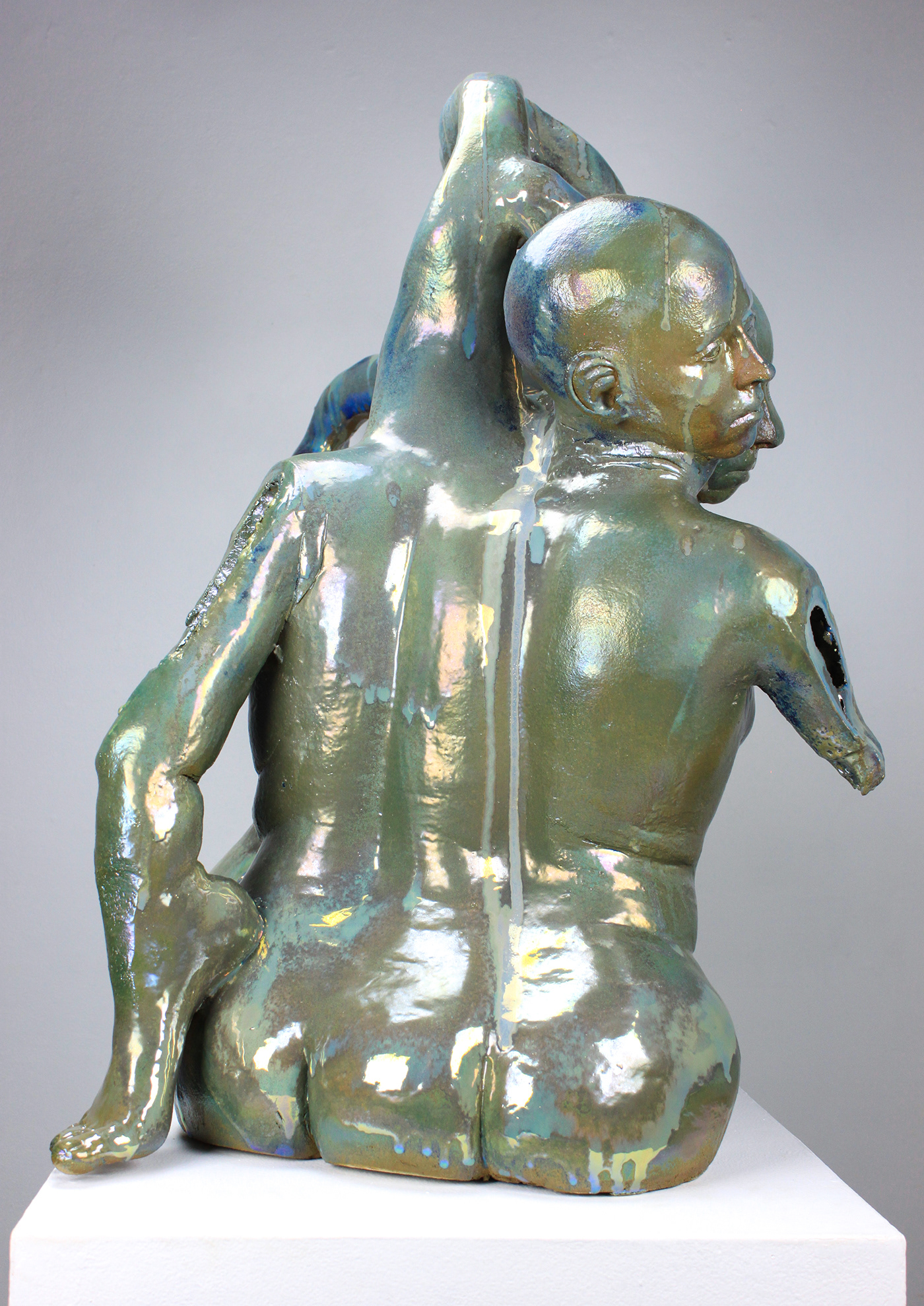 lustre gold ceramics  sculpture figurative femininity movement uncanny duality self