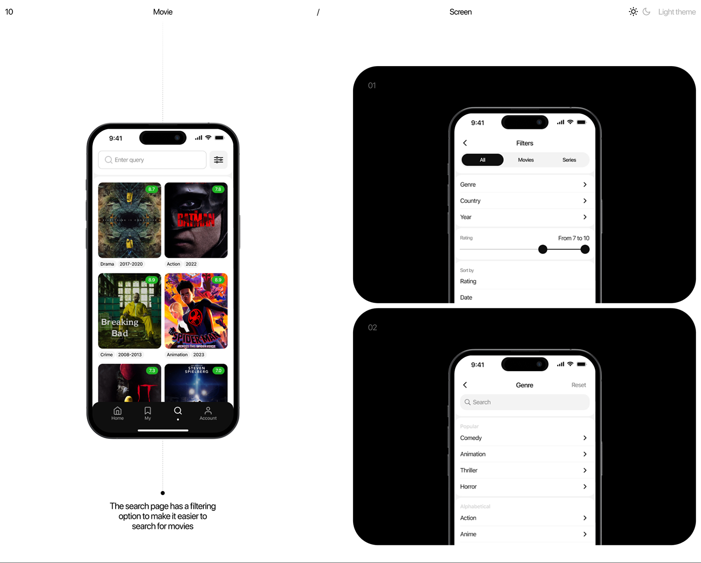 UX UI Mobile app user interface Figma UI/UX ui design app mobile app design online-cinema
