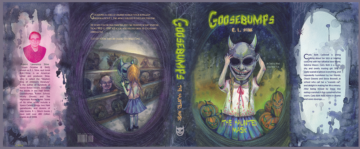 goosebumps bookjacket thehauntedmask redesign horror childrensbook novel
