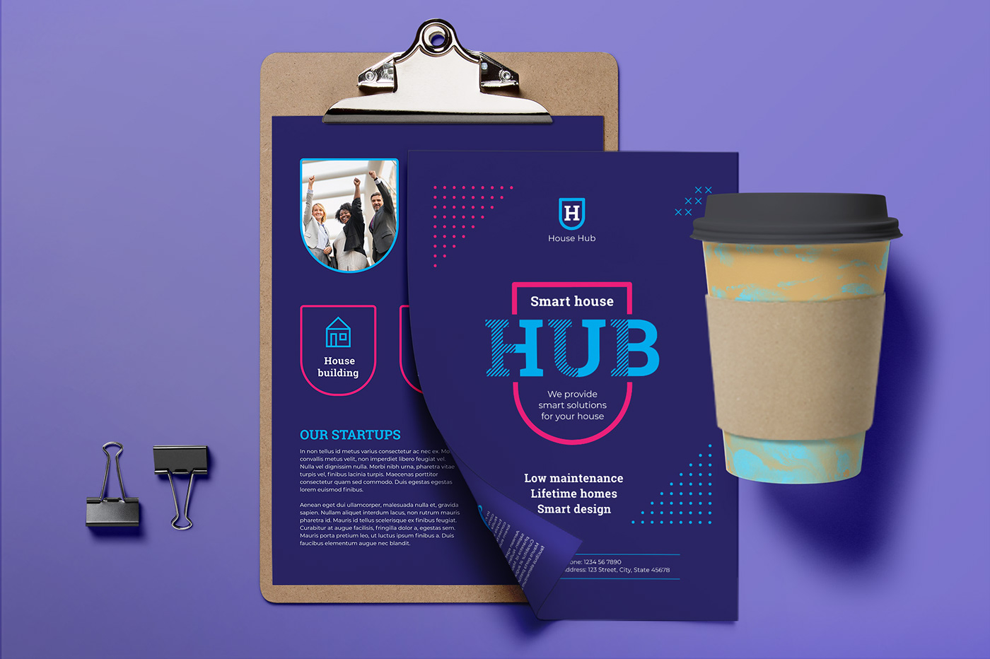 brochure business card flyer poster template corporate company branding  Smart house