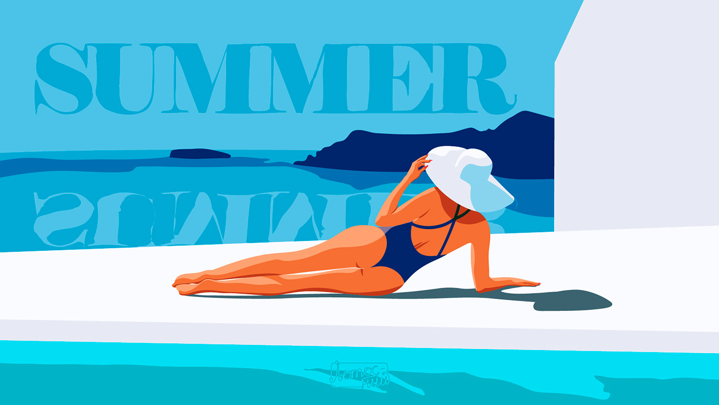 Advertising  minimal poster Retro Travel vacation escape summer summertime