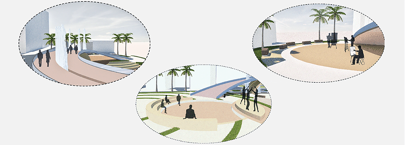 public space plaza architecture Landscape Urban Design visualization planning Render Urban Public square
