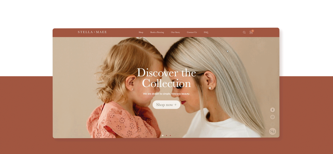 baby earrings Ecommerce jewelry laravel mother Responsive UI/UX Webdesign Website