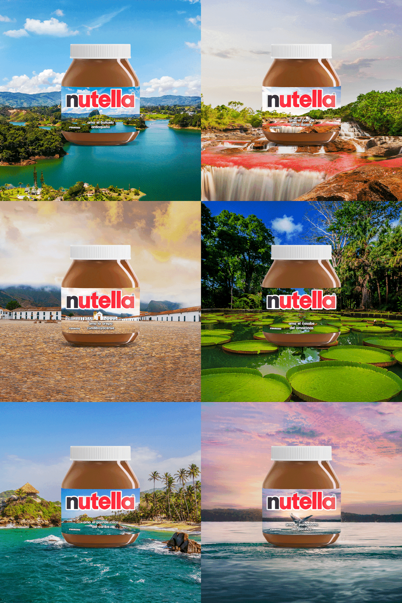 design Advertising  nutella colombia paisaje Photography  ads art direction  creative campaing