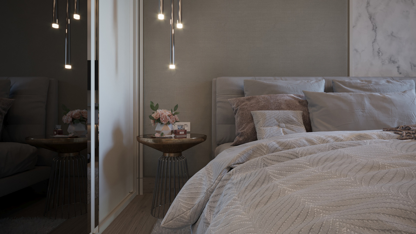 apartmentdesign interiordesign bedroom residential neoclassic modern simple 3dsmax corona visualization