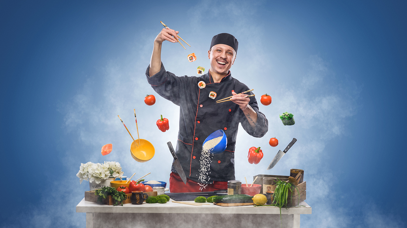 Sushi cook Magic   compose compositing manipulations retouch Food  Tomato Still