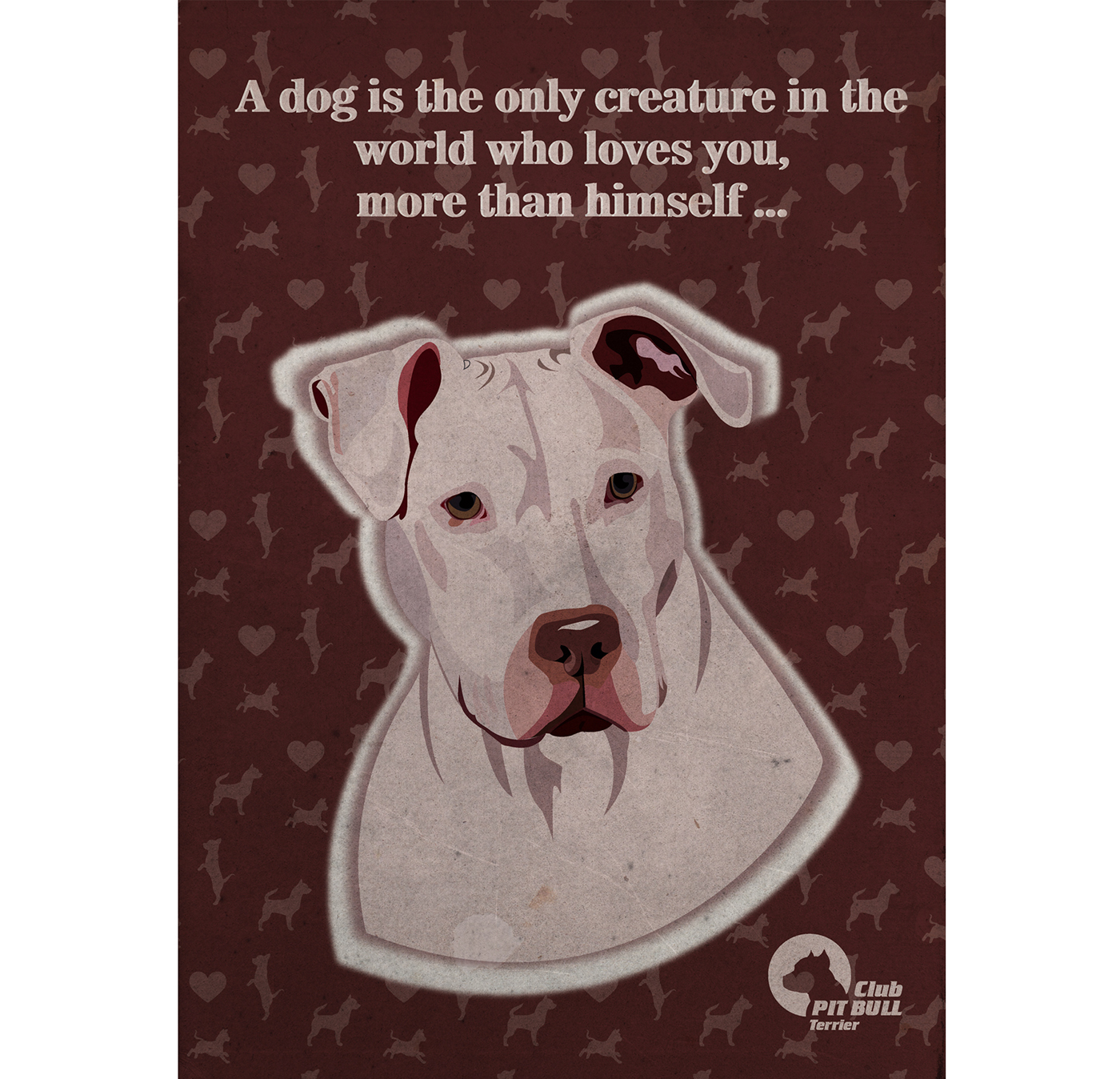 poster dog pit Pitbull aphorisms ILLUSTRATION  vector photo
