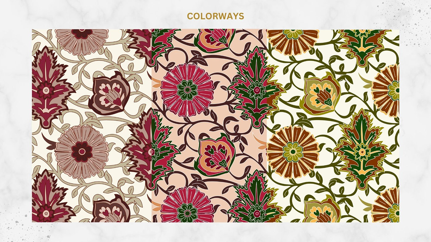 print design  textile design  colorways mockups pattern (fashion design)