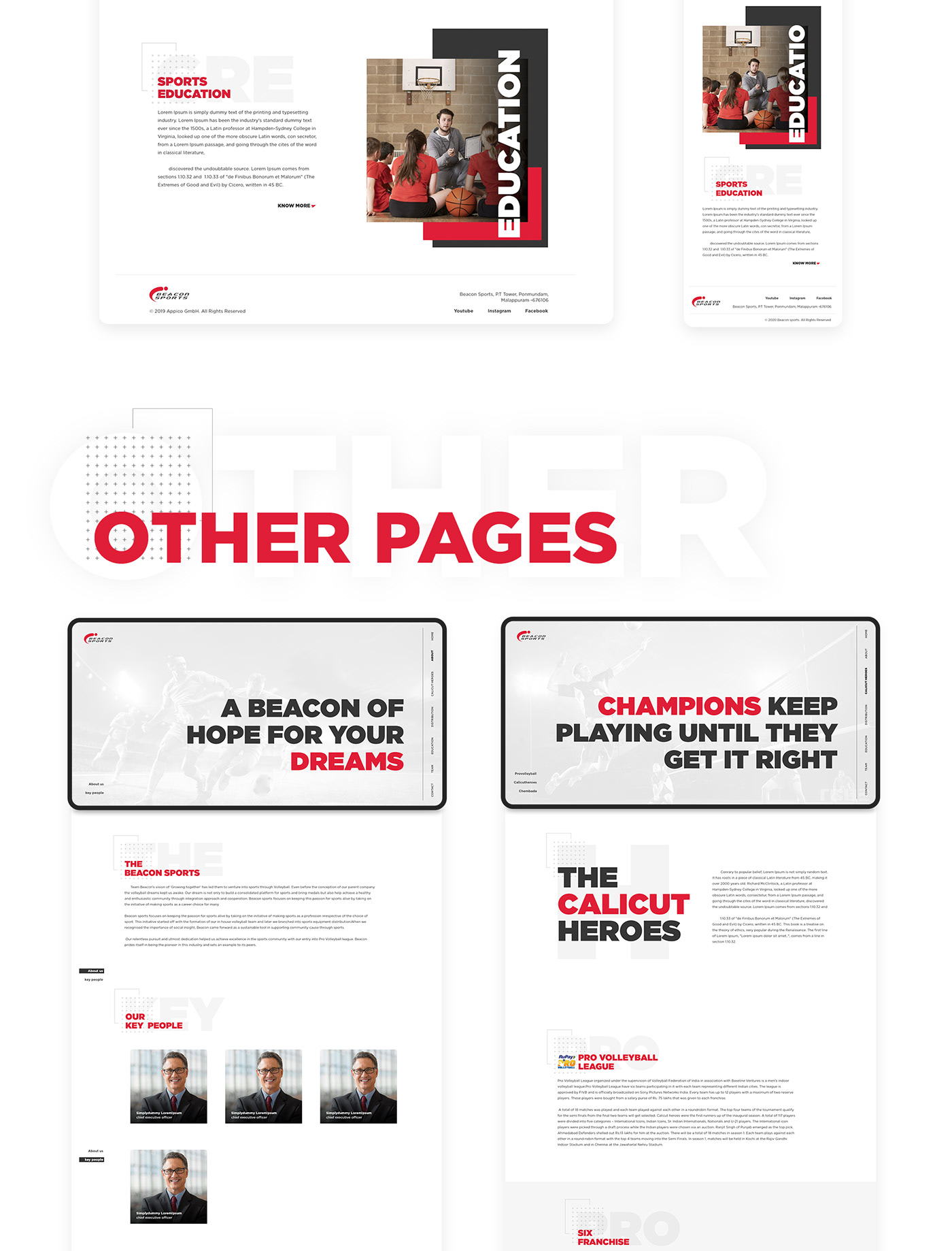 Minimalism red sports sports website UI ux Web Web Design  Website White