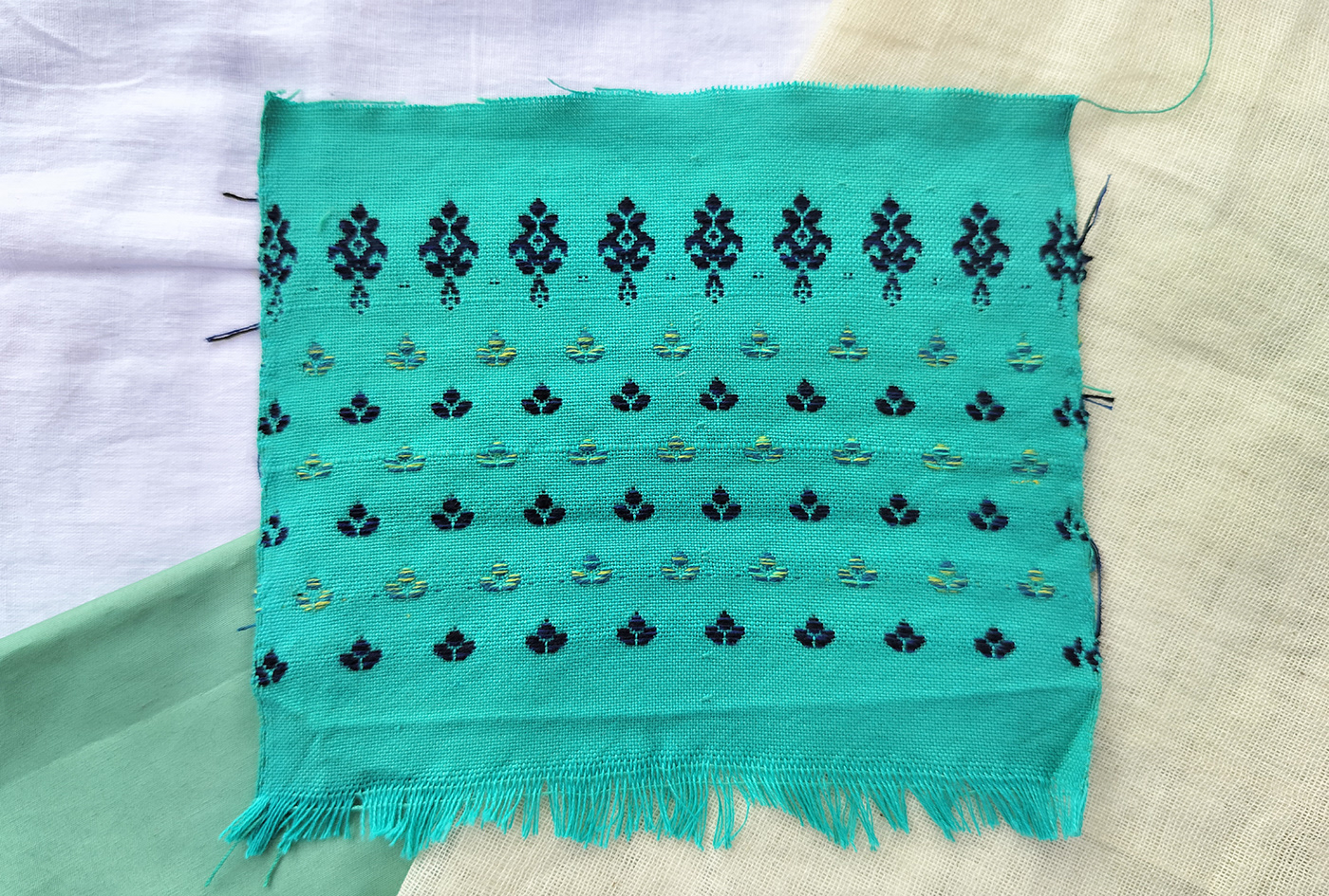 Extra weft Weaving textile design  Fashion  textile fabric handloom weaving weave Extra Weft Technique Handweaving