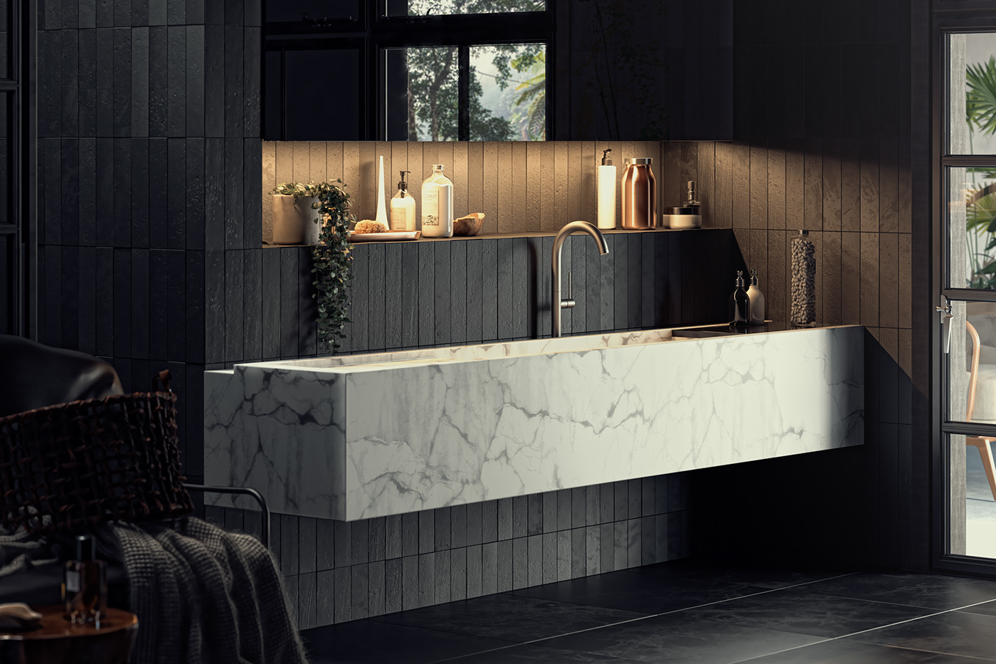 Interior rendering living kitchen bathroom archviz CGI visualization