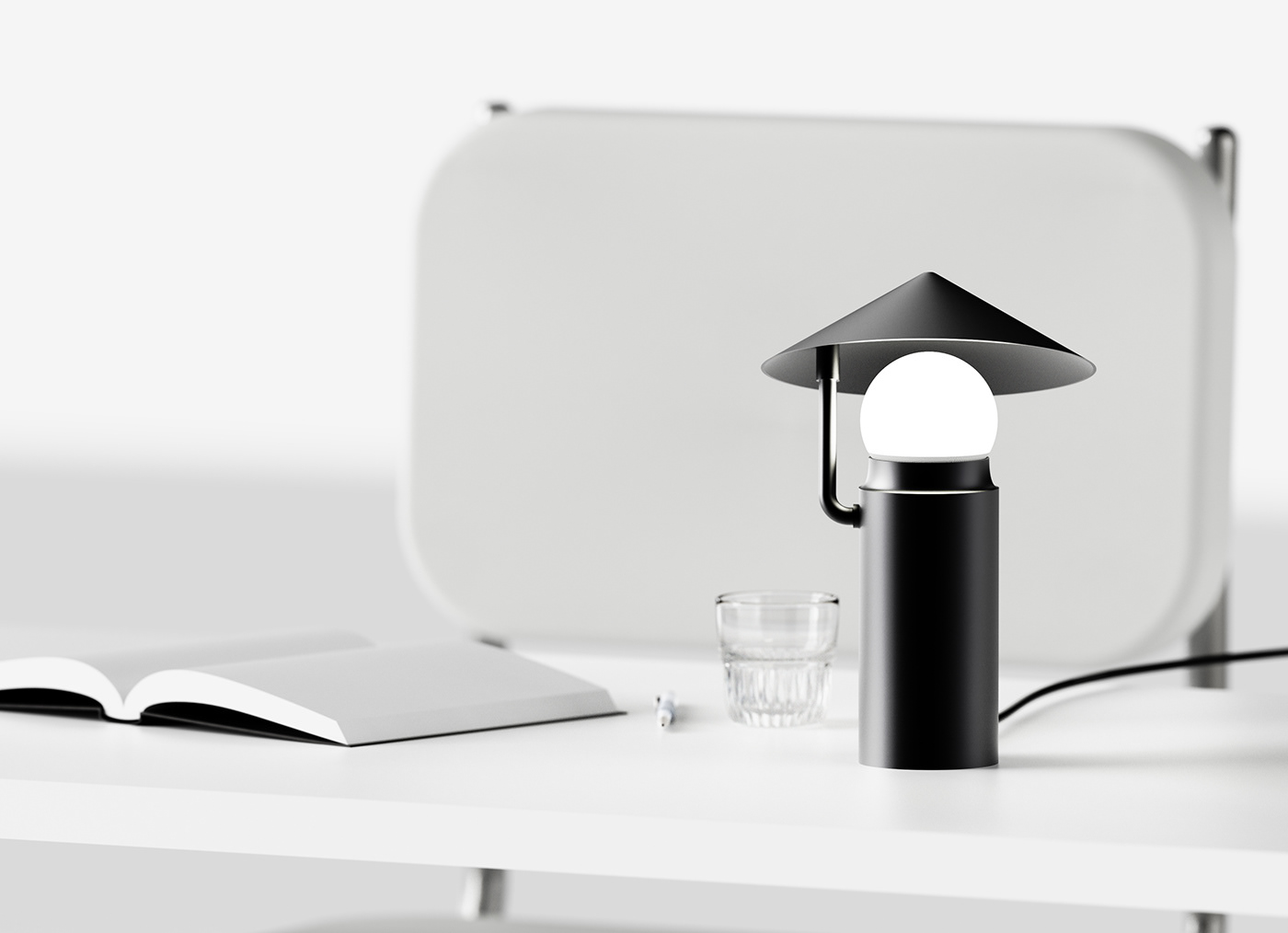 Lamp product modern Render minimal light lighting industrial design  desk table
