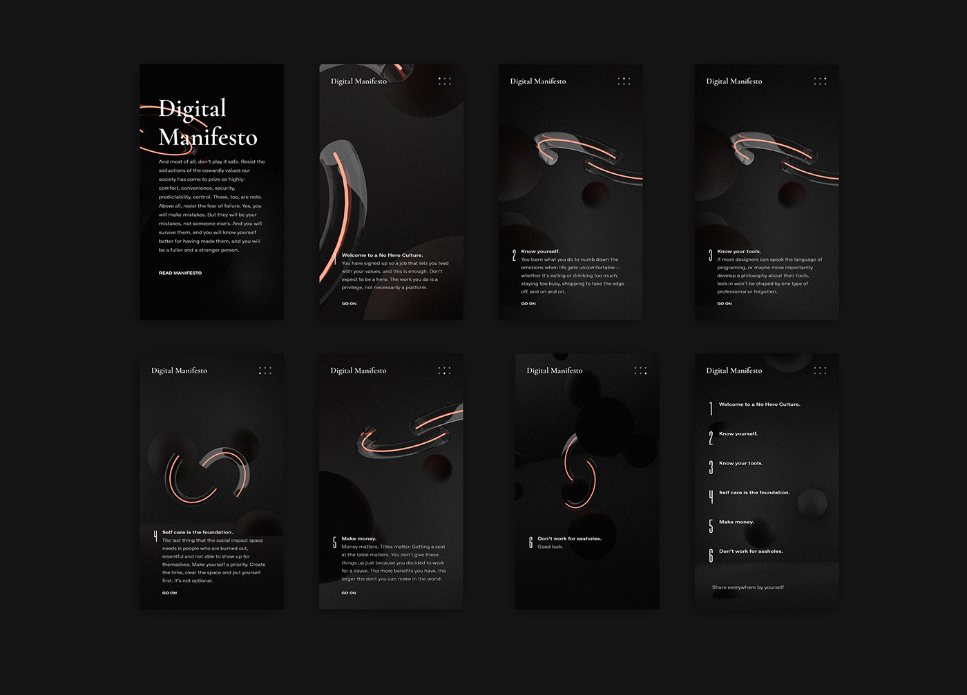 UI Web Design  ux visual dark inspiration minimal Layout mobile 3D