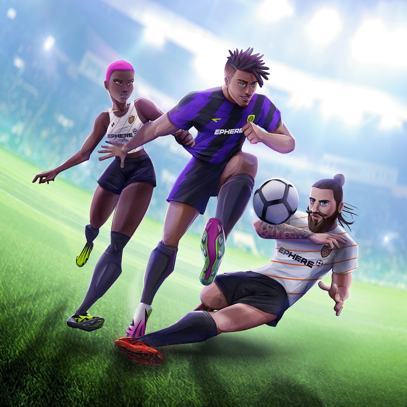 blockchain blockchain game Character design  concept art football design soccer sportdesign Sports Design Sports logo videogame
