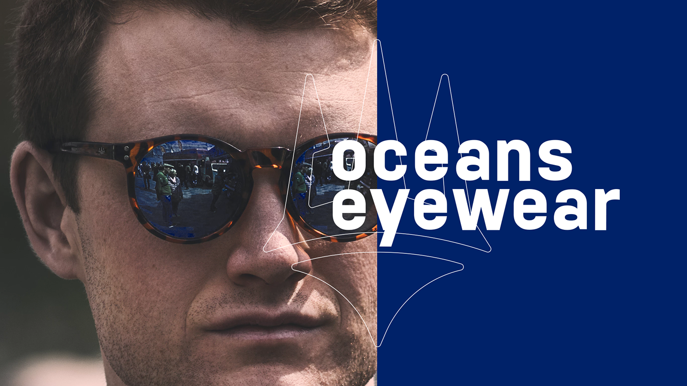 oceans eyewear blue sunglass beach bahia Tropical Trident logo branding 