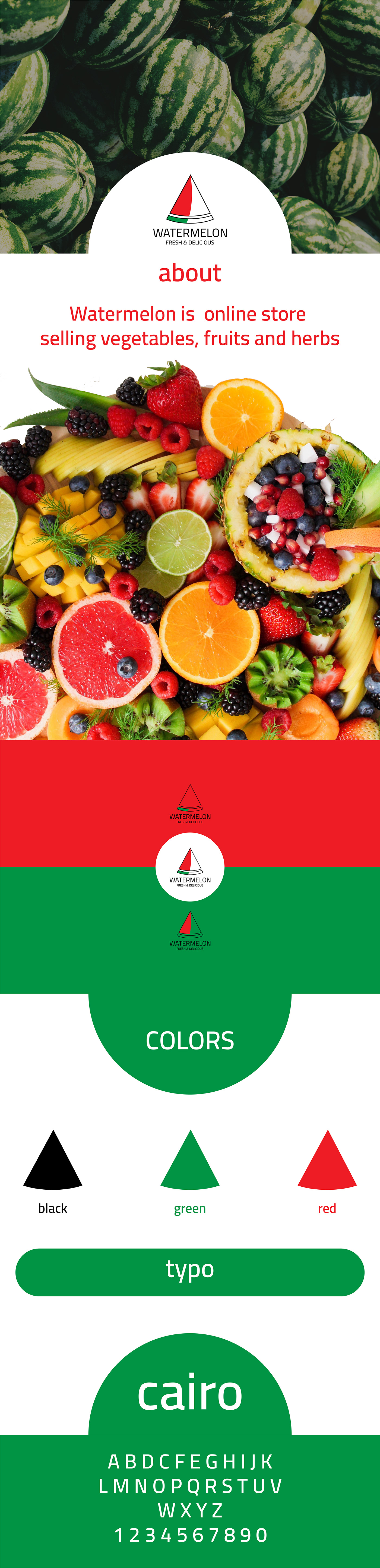 logo brand uxui Mobil App identity vegetables fruits herbs watermelon