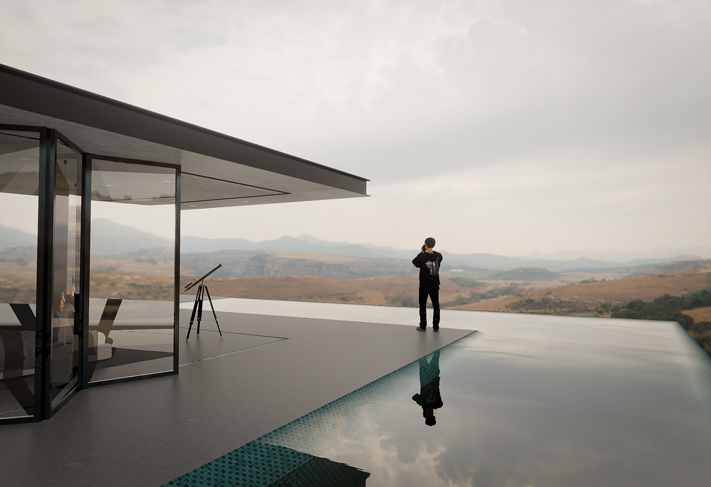 architecture Luxury Design minimalist design archviz mountainview