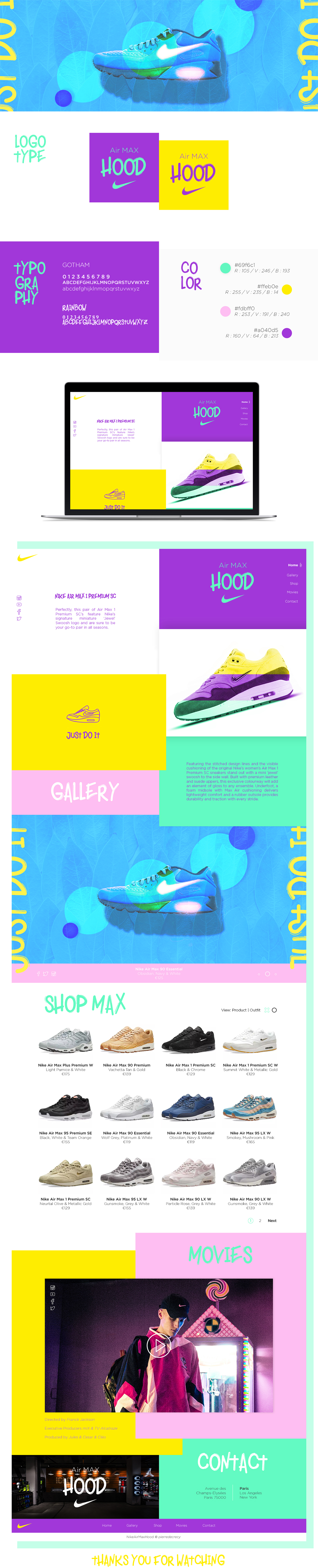 UI ux Website Advertising  Nike hood color design Webdesign onepage