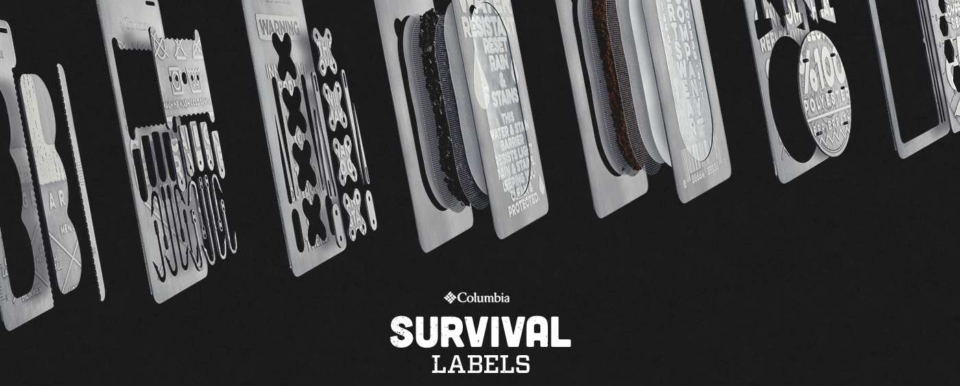 survival Label columbia labels Outdoor Direct media Cannes kit tag tags product steel lazer cut