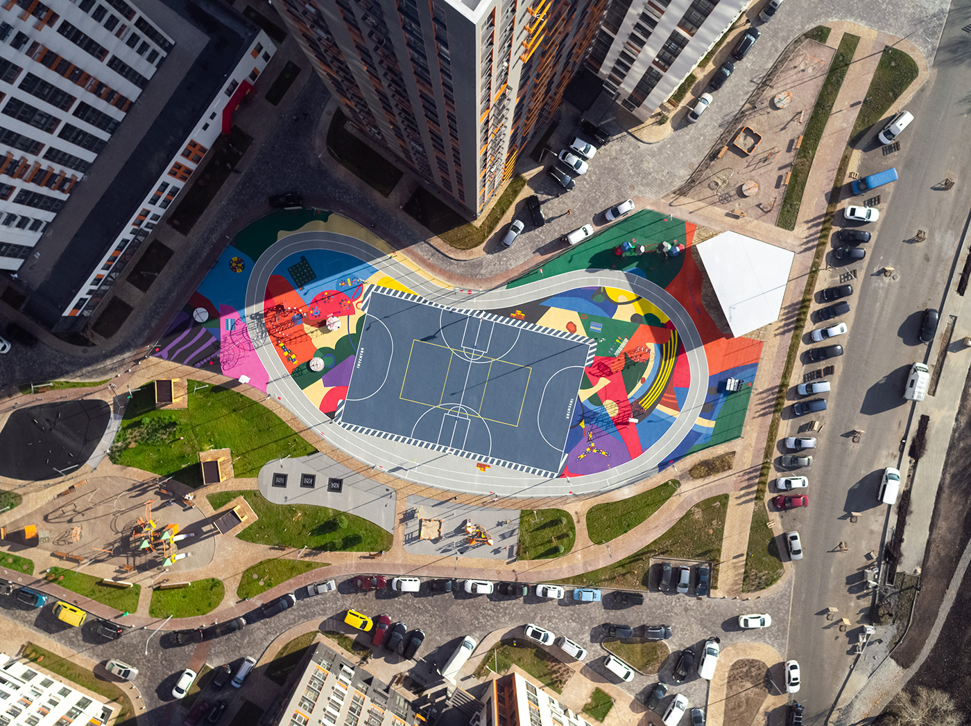 children Education KYB architects Landscape Playground design school Sports Design ukraine Urban mural art